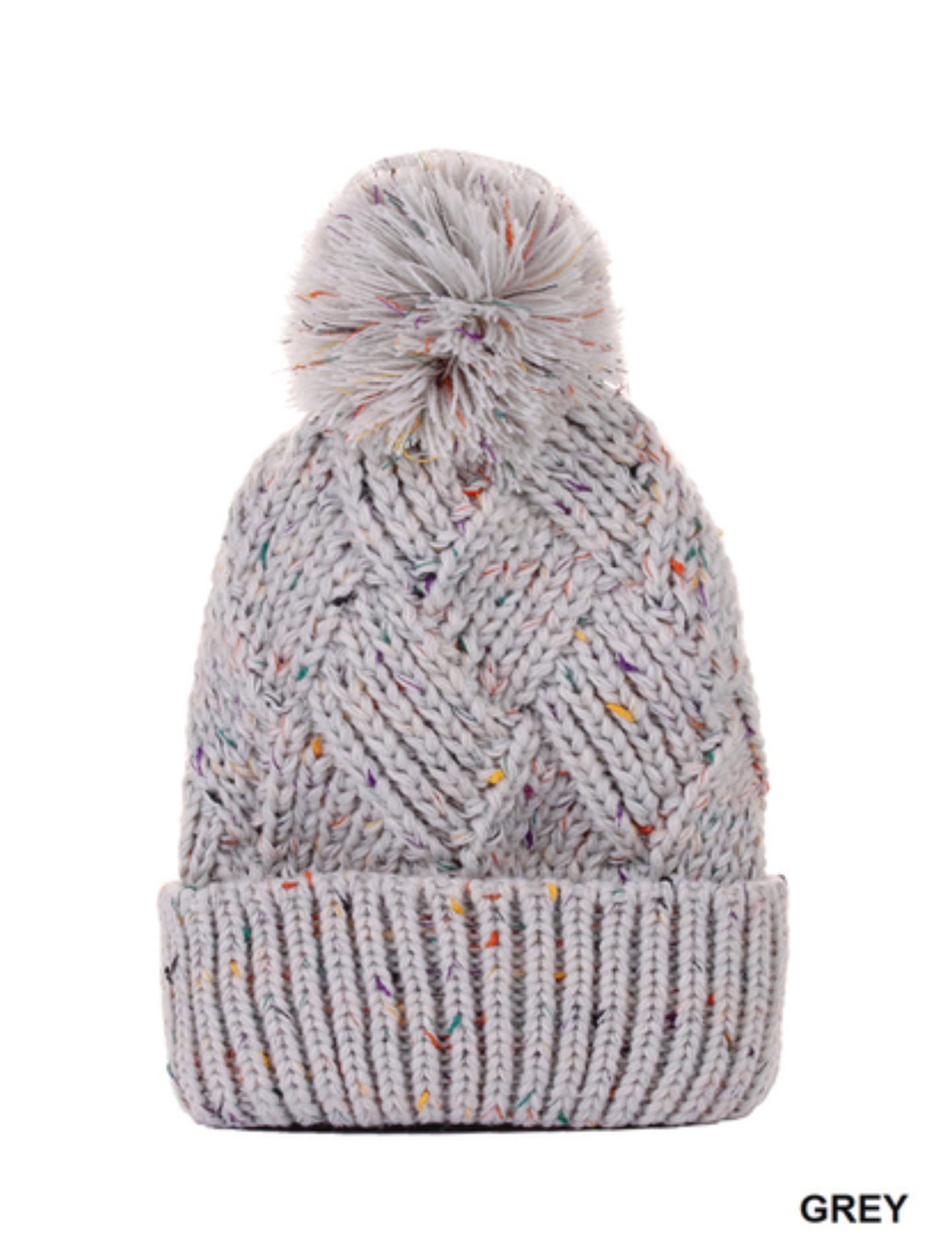 Speckled Pom Pom Beanie