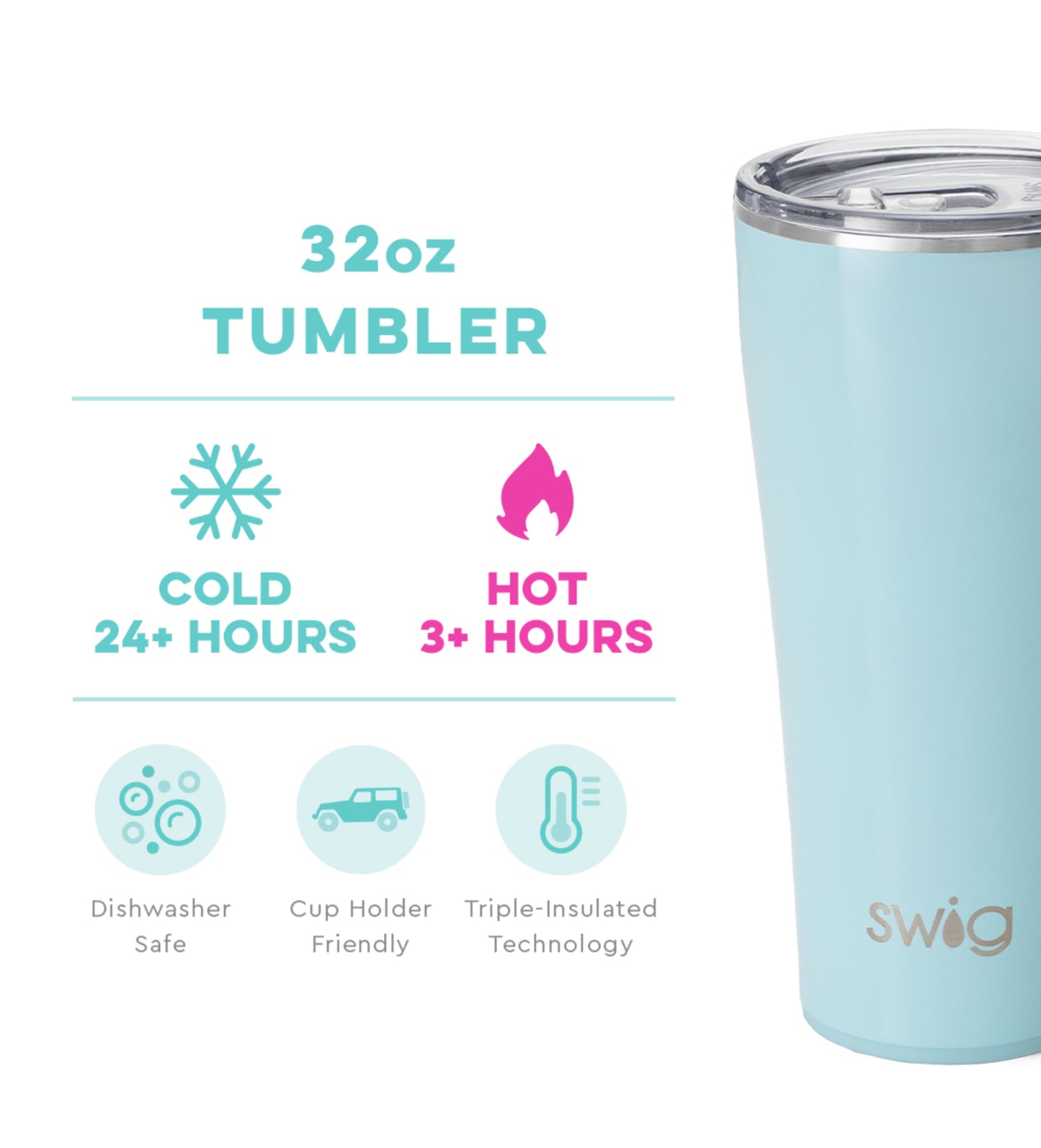 Swig Shimmer Aquamarine Tumbler 32 oz