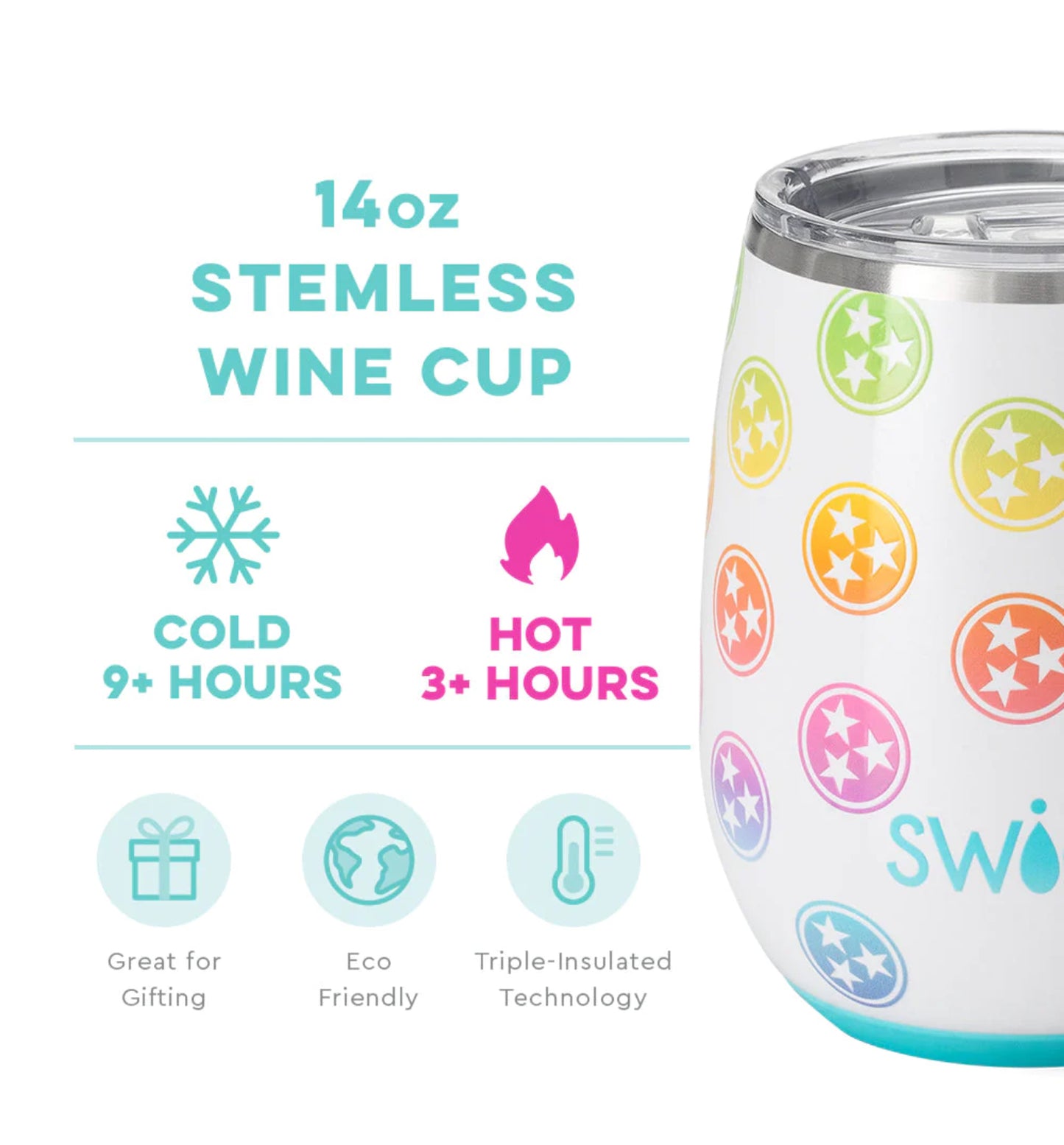 Swig Tennessee Tristar 14oz Wine Cup