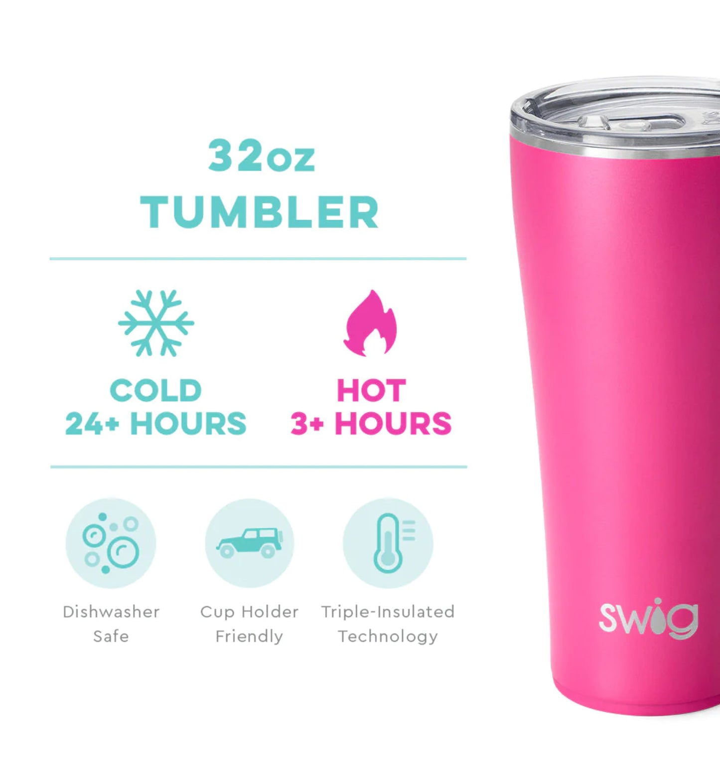 Swig Hot Pink Tumbler (32oz)