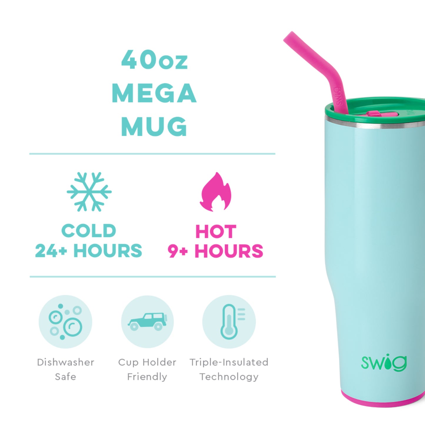 Swig 40oz Mega Mug in Prep Rally