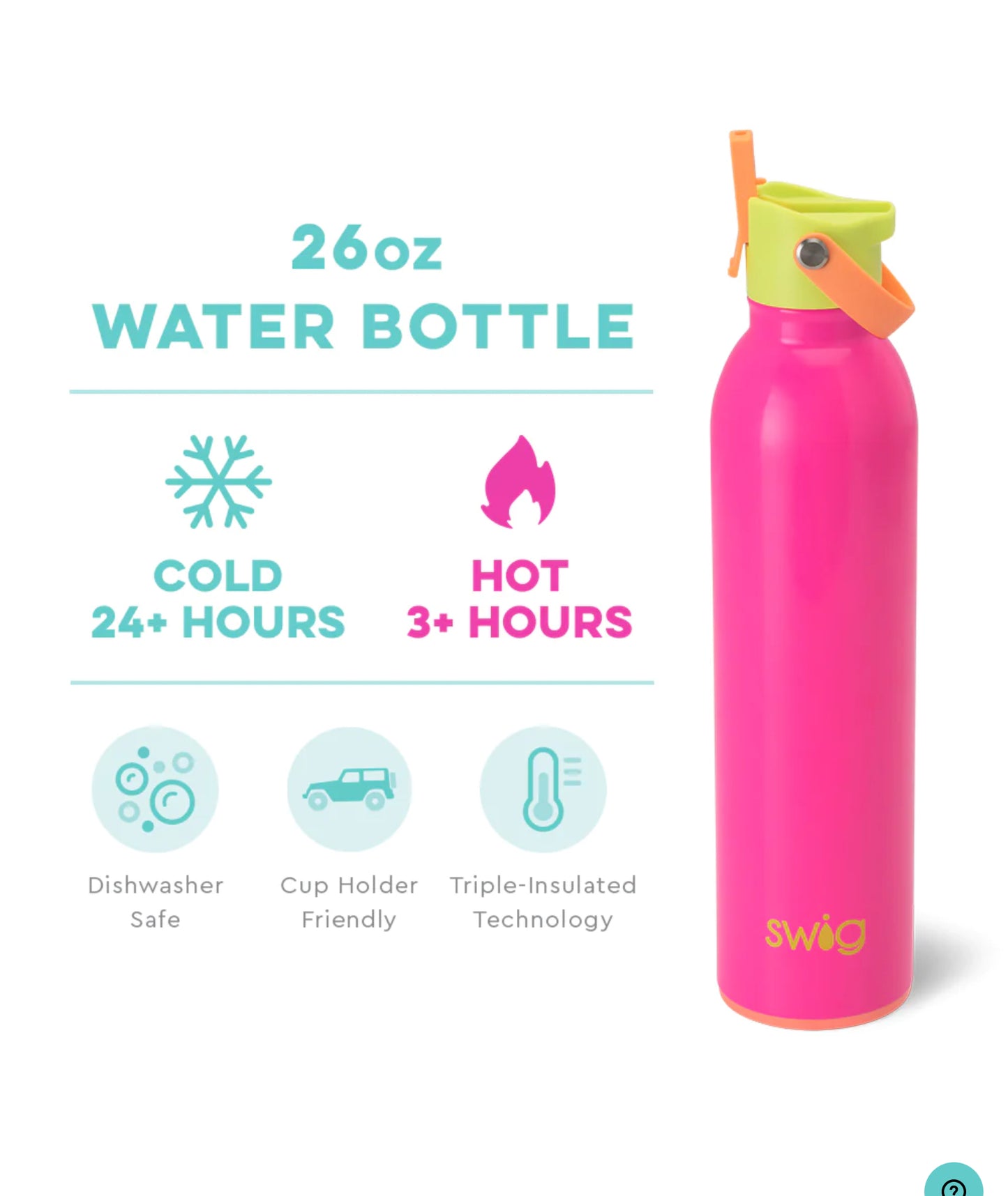 Flip & Sip Water Bottle 26oz in Tutti Frutti